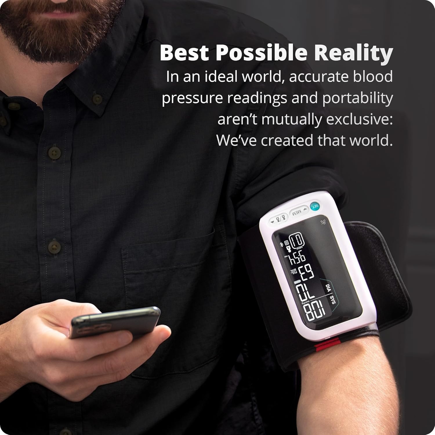 image:imageGreater Goods Bluetooth Blood Pressure Monitor with Automatic Upper Arm Cuff AppEnabled for iOS and Android