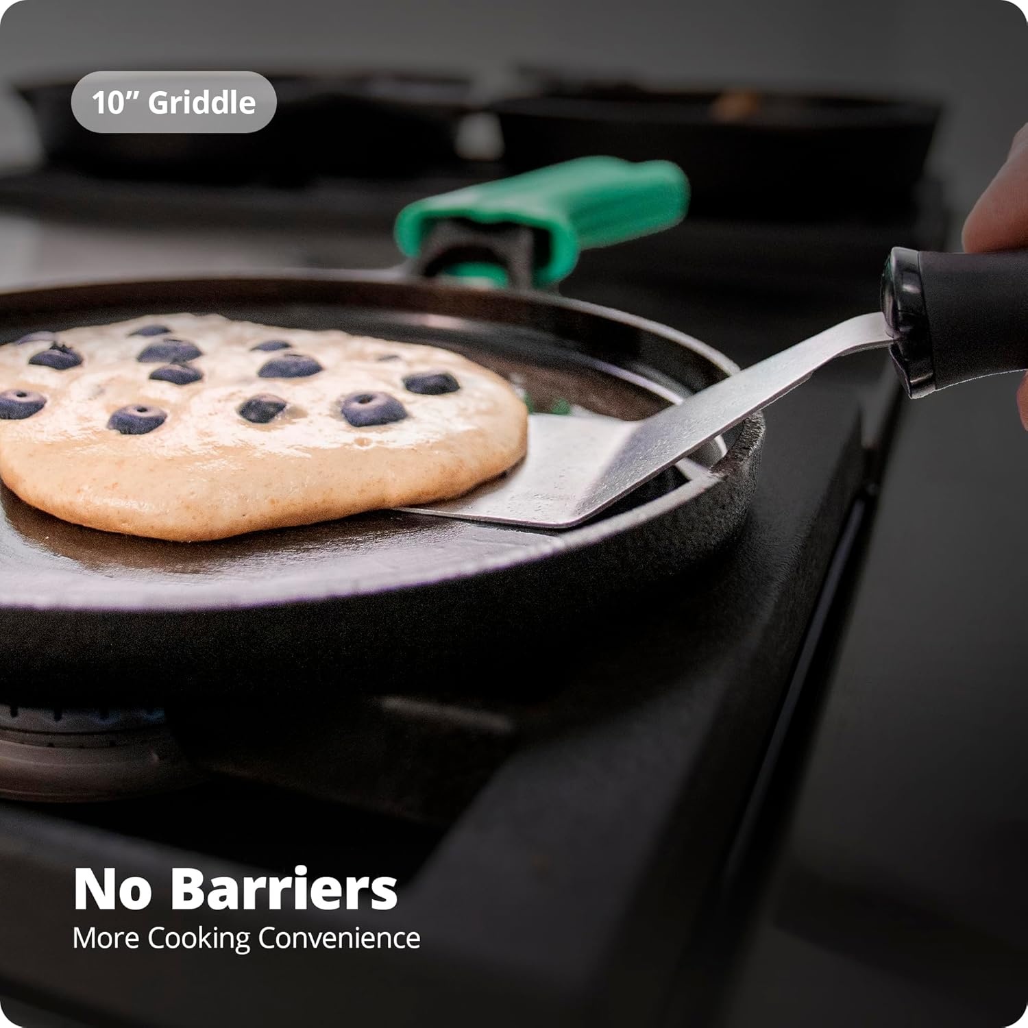 image:imageGreater Goods Cast Iron Griddle with Organically PreSeasoned Surface 10inch Stove Top Griddle Pan