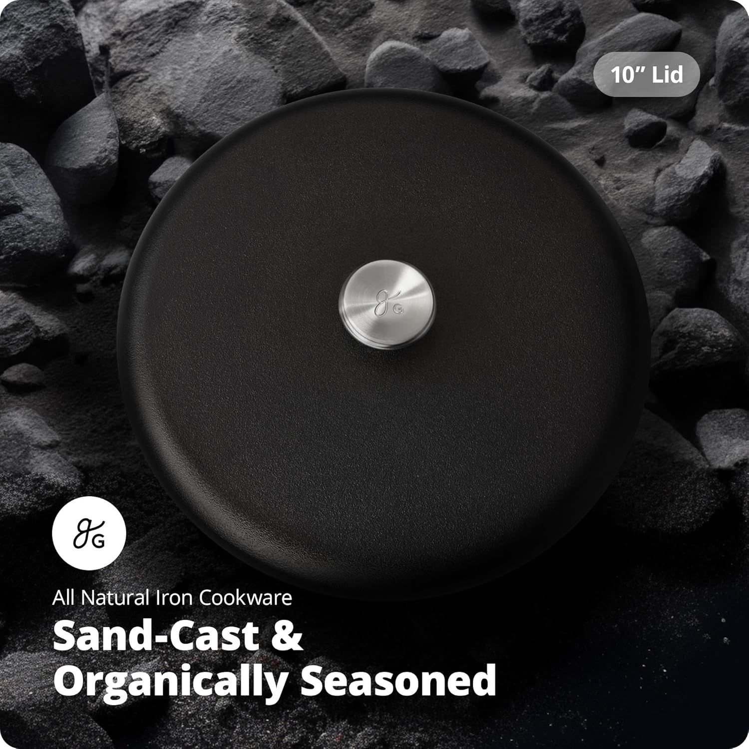 image:imageGreater Goods Cast Iron Lid PreSeasoned Lid for a gG 10inch Cast Iron Skillet Griddle and Dutch Oven Designed in St Louis