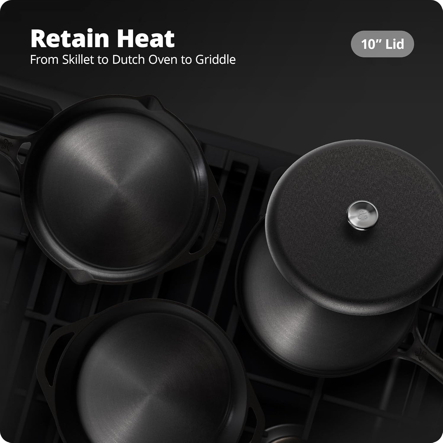 image:imageGreater Goods Cast Iron Lid PreSeasoned Lid for a gG 10inch Cast Iron Skillet Griddle and Dutch Oven Designed in St Louis