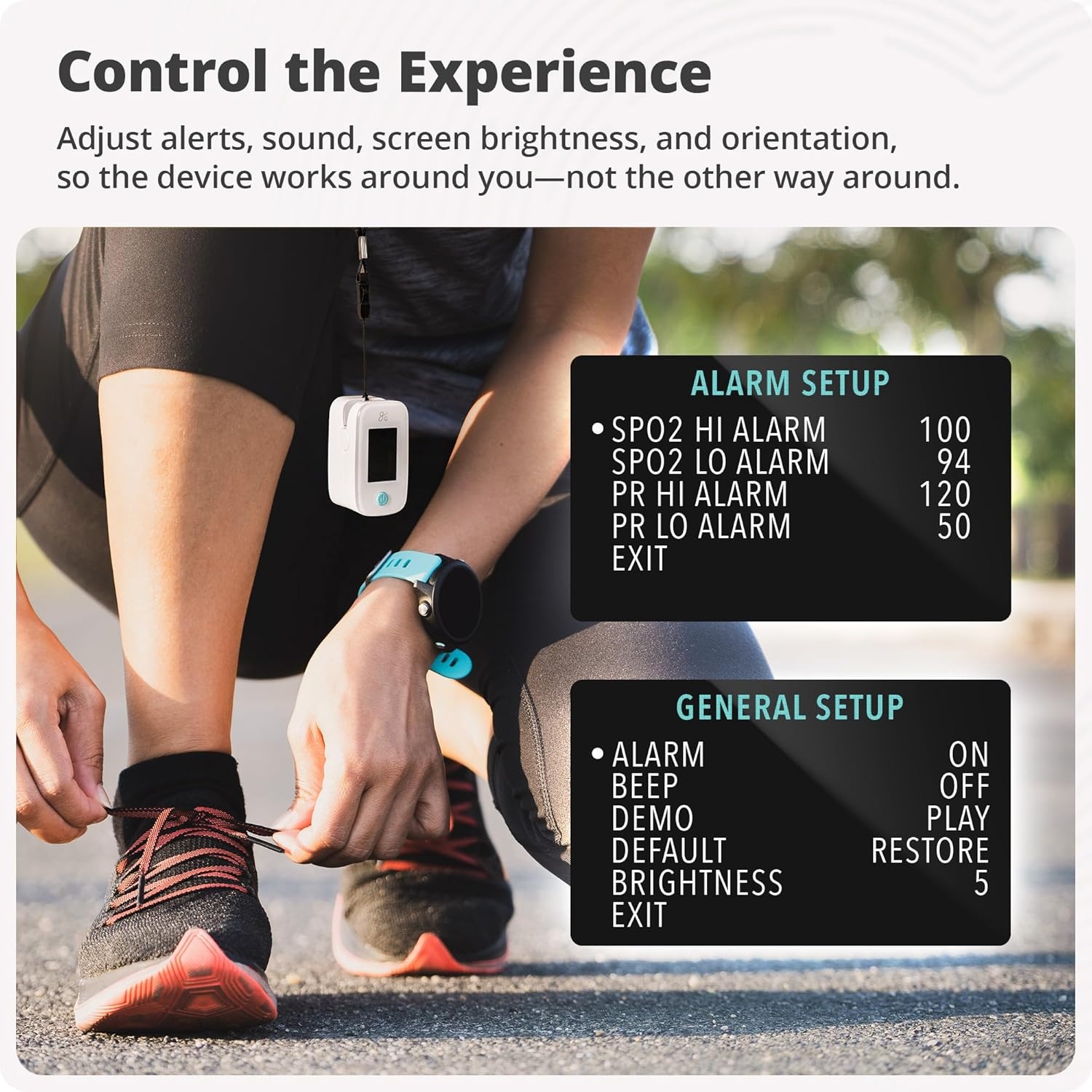 image:imageGreater Goods Finger Pulse Oximeter Blood Oxygen Meter Measures SpO2 Heart Rate and PI Includes Batteries amp Lanyard