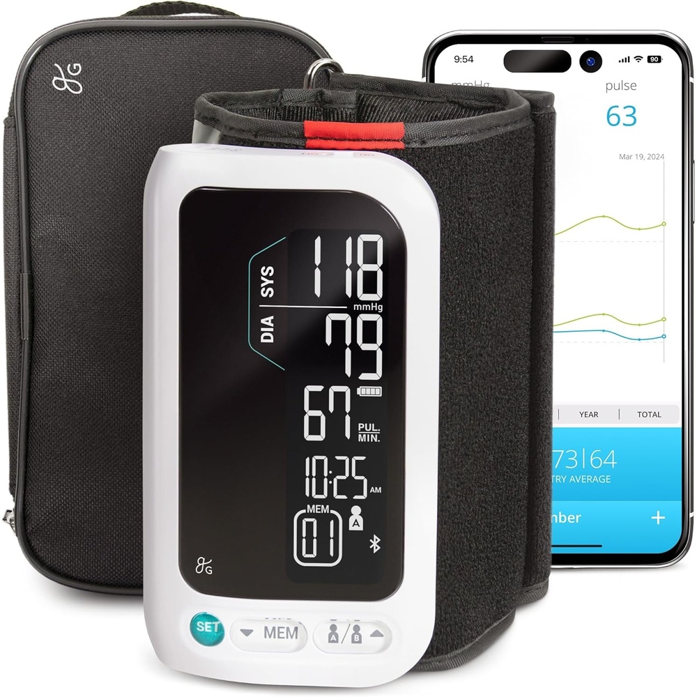 image:imageGreater Goods Bluetooth Blood Pressure Monitor with Automatic Upper Arm Cuff AppEnabled for iOS and Android