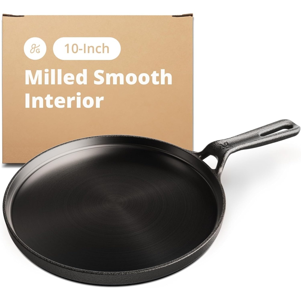 image:imageGreater Goods Cast Iron Griddle with Organically PreSeasoned Surface 10inch Stove Top Griddle Pan