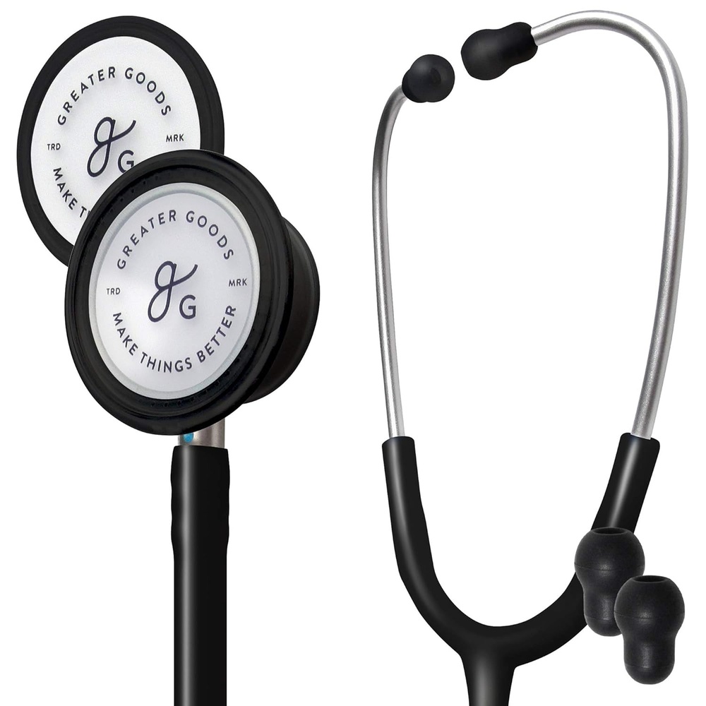 image:imageGreater Goods DualHead StethoscopeClinical Grade Lightweight HighPrecision Sound Ideal for Doctors Nurses Students and Medical Professionals Black and Stainless SteelBlack