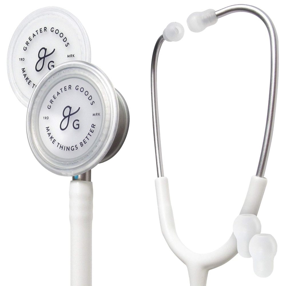 image:imageGreater Goods DualHead StethoscopeClinical Grade Lightweight HighPrecision Sound Ideal for Doctors Nurses Students and Medical Professionals Black and Stainless SteelWhite