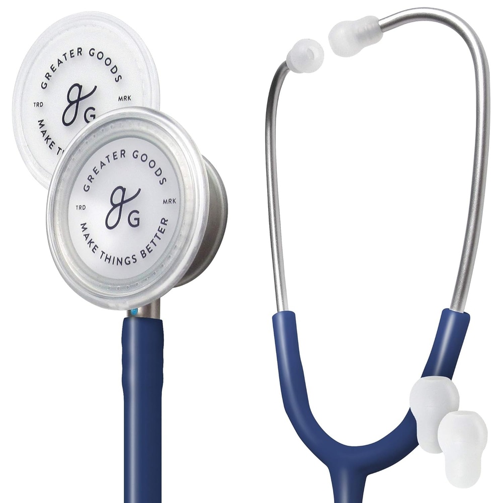 image:imageGreater Goods DualHead StethoscopeClinical Grade Lightweight HighPrecision Sound Ideal for Doctors Nurses Students and Medical Professionals Black and Stainless SteelBlue