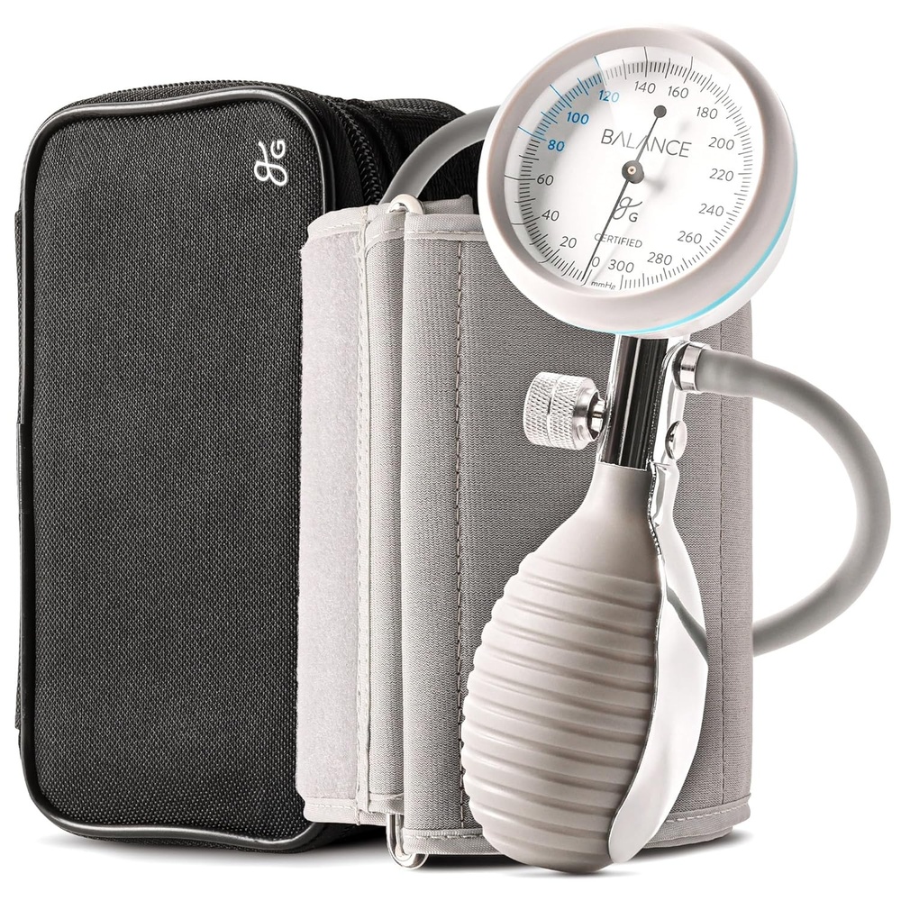 image:imageGreater Goods Sphygmomanometer Adult Manual Blood Pressure Cuff WideRange Fit 87165 LatexFree for Nursing Students amp Home Use Portable BP Cuff with Carrying Case Onyx BlackCloud Gray