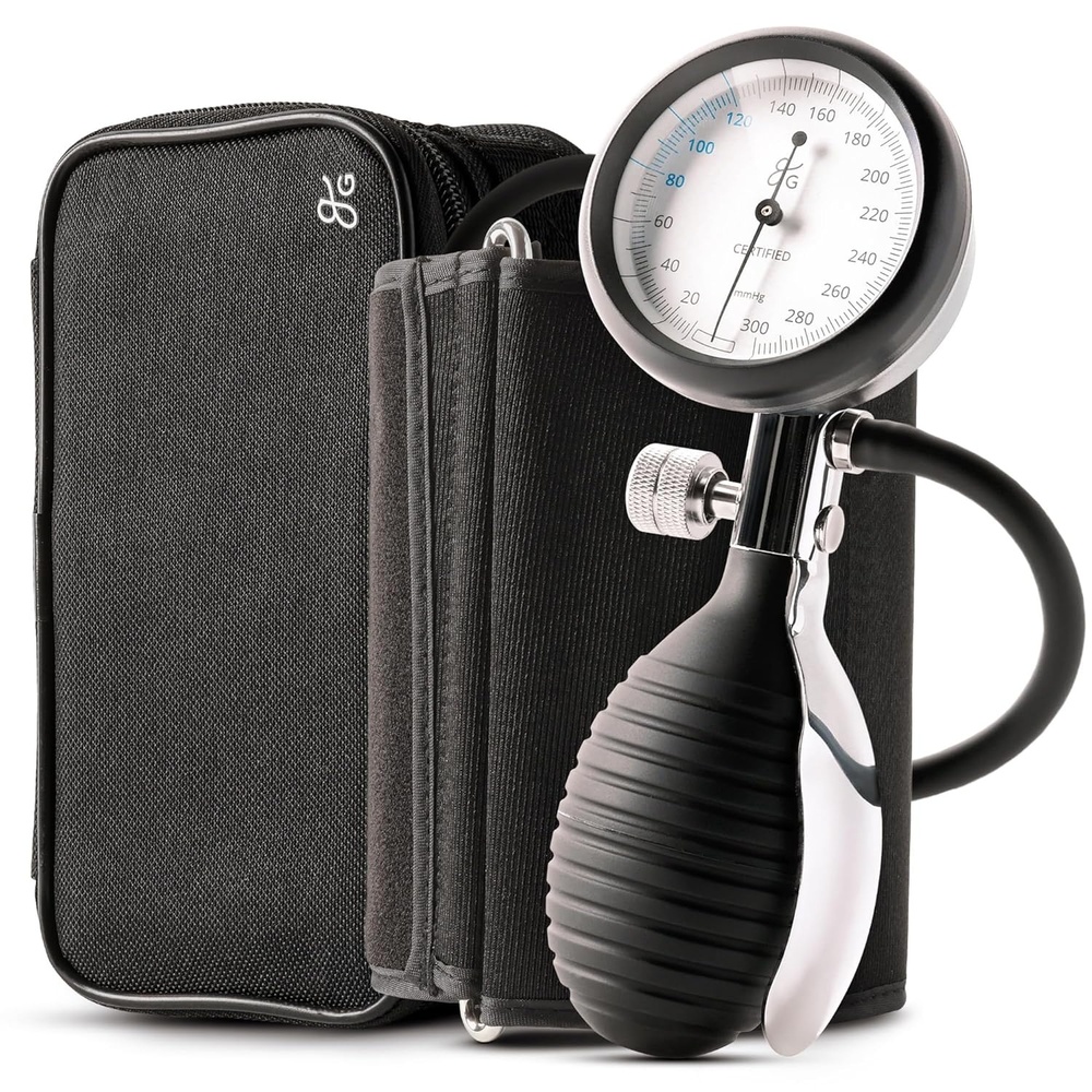 image:imageGreater Goods Sphygmomanometer Adult Manual Blood Pressure Cuff WideRange Fit 87165 LatexFree for Nursing Students amp Home Use Portable BP Cuff with Carrying Case Onyx BlackOnyx Black