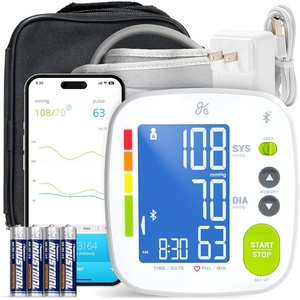 image:imageGreater Goods Bluetooth Smart Blood Pressure Monitor  Automatic Digital Upper Arm BP Machine for Home Use 87165 Standard Cuff Compatible with XL Cuff Large EasytoRead Display Complete KitFull Kit