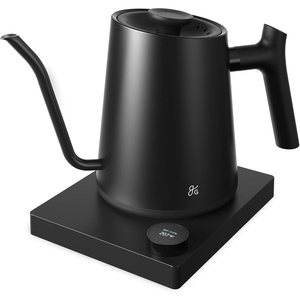 image:imageGreater Goods Electric Gooseneck Kettle 1200W Stainless Steel with Precision Temperature Control Fast Boil BPAFree Ideal for Pour Over Coffee and Tea 08L BirchOnyx Black